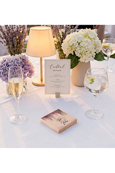 arslart lavanta sümbül Desenli Kişiye Özel Doğal Taş Magnet, Düğün Nişan Nika...