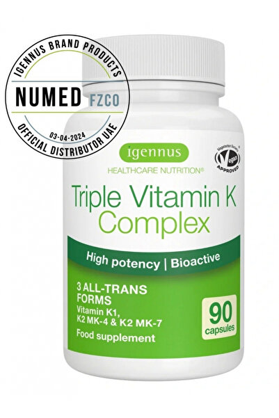 Igennus Healthcare Nutrition أقراص معززة بفيتامين ك الثلاثي، 2700 ميكروغرام