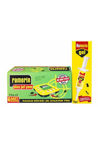 RAMORİN Plus Jel Yem Tuzağı ve Jel İkili Paket Hamam Böceği ve Karıncalarda E...