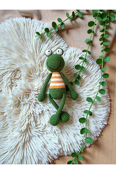 SR HOBİ Amigurumi Sevimli Kurbağa Oyun Ve Uyku Arkadaşı