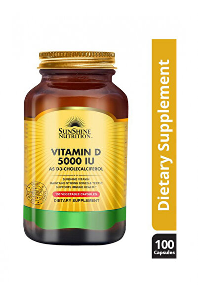 Sunshine Nutrition كبسولات فيتامين د3 النباتية 5000 وحدة دولية، 100 كبسولة