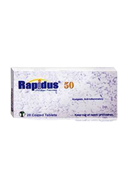 RAPIDUS يُستخدم لتخفيف الألم والالتهاب، 20 قرصًا، 50 ملغ