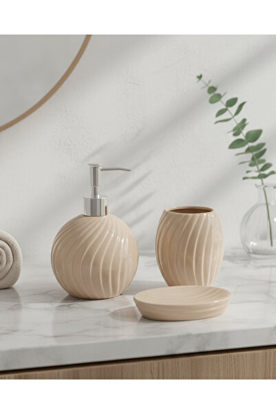 REDTAG Beige Twirl Bathroom Set (3 Piece)