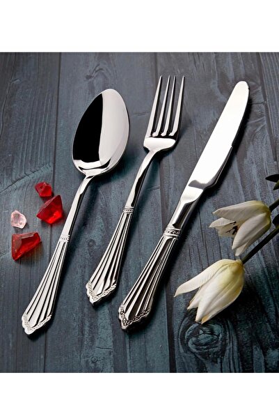 Artful Taç 84 Parça 12 Kişilik Çatal Kaşık Bıçak Takımı 18/10