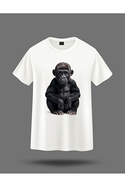 karaoğlu تي شيرت مطبوع على شكل قرد غوريلا صغير