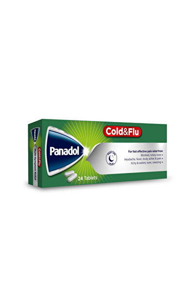 Panadol Cold + Flu Green Night Time Relief Used for Relieving Cold and Flu Sy...