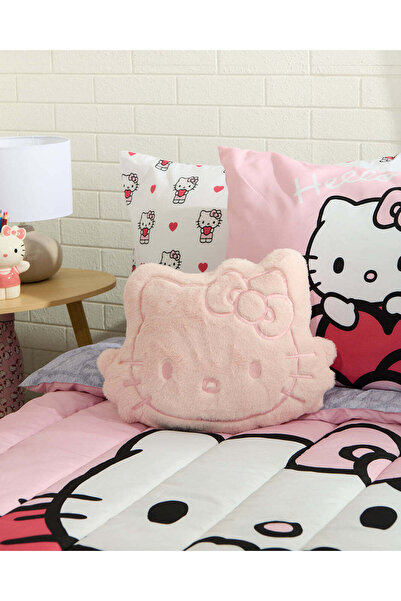 REDTAG Pink Hello Kitty Embossed Shaped Cushion