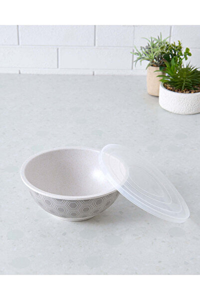 REDTAG Grey Bamboo Bowl With Lid (Large)