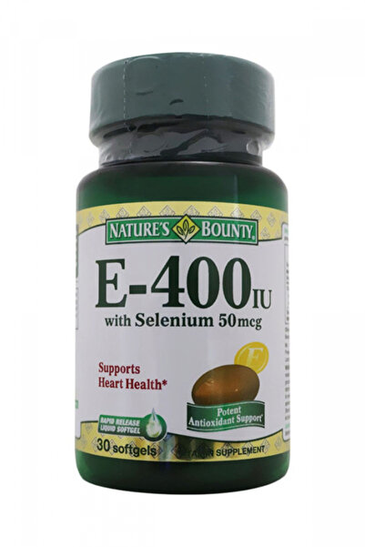 Nature's Bounty فيتامين E-400 وحدة دولية مع السيلينيوم، 50 ميكروجرام، 30 كبسولة هلامية