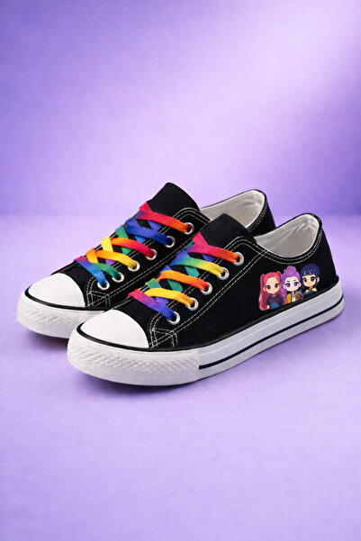 MECH BUTİK Αθλητικά παπούτσια Huntrix με τύπωμα Μαύρα κοντά με κορδόνια