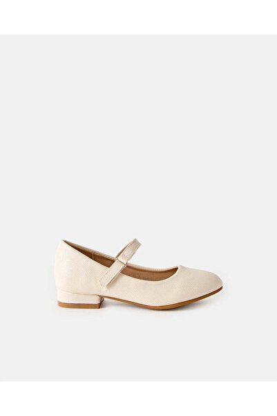 REDTAG Girls Beige Velcro Strap Mary Jane