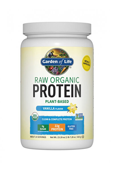 GARDEN OF LIFE بروتين عضوي خام، بنكهة الفانيليا، 620 غرام