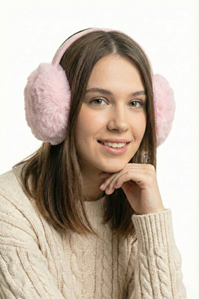 nacar çarşı Căști pentru urechi din pluș roz pentru femei, pentru iarnă, moal...