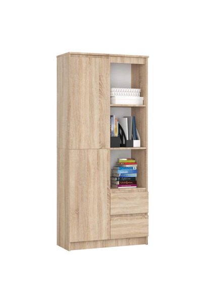 Stef's Cat Dulap cu usa, 2 sertare si 7 rafturi, PAL laminat 16 mm, 80x35x180...