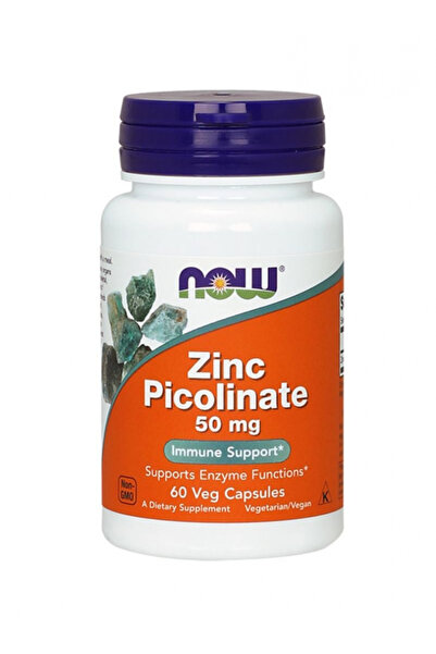 Now Foods 60 كبسولة نباتية من بيكولينات الزنك 50 ملغ