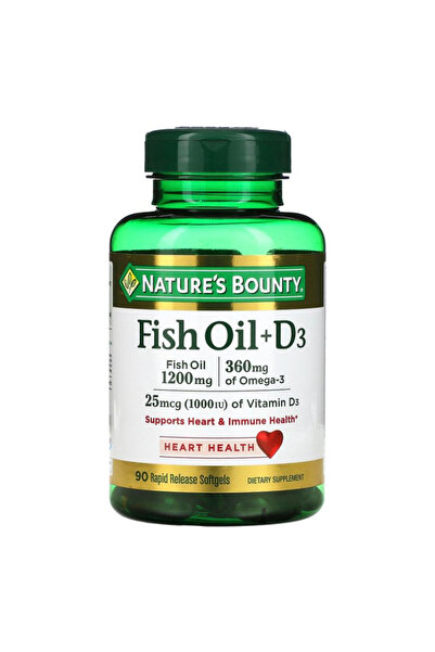 Nature's Bounty Fish Oil + D3 Softgels 90'S