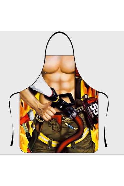 HelloBeautiful Komik Sexi Kaslı Vücut Mutfak Önlüğü Model 11