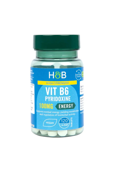 Holland & Barrett أقراص بيريدوكسين بي6 عالية التركيز 100 ملغ لزيادة الطاقة، ع...