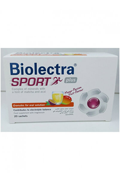Biolectra أكياس سبورت بلس بنكهة المانجو وفاكهة الباشن، 20 كيسًا