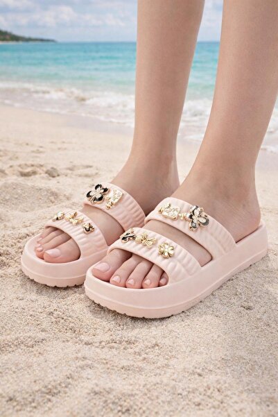 MODAONN Γυναικείες πέτρινες κομψές, άνετες και άνετες καθημερινές παντόφλες Eva