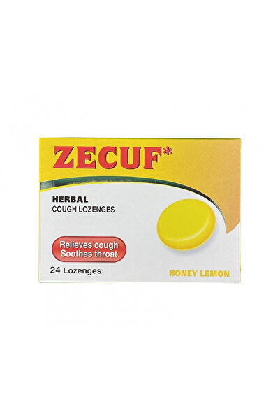 Zecuf Herbal Lozenges, Relieves Soothes Throat, Honey Lemon, 24 Lozenges