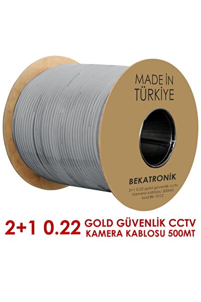 BekaTronik Güvenlik Kamera Kablosu 2+1 0.22mm Bakır Gold CCTV 500 Metre İç Mekan