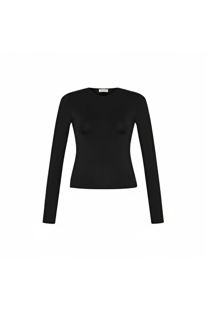 AQUELLA طاقم الرقبة بلوزة سوداء