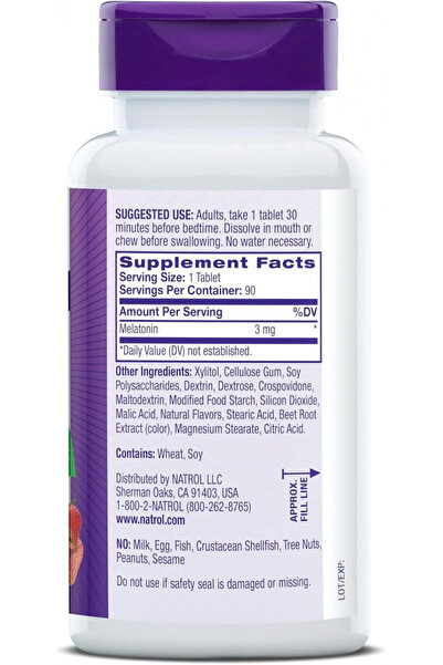 Natrol ميلاتونين 3 ملغ سريع الذوبان 90 قرصًا