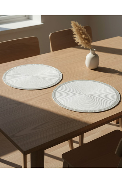 REDTAG Silver Round Placemat Set (2 Piece)