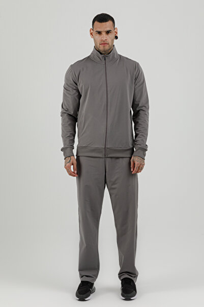 Airlife Sportswear Full Length Zippered Men's Mock Neck Piece Tracksuit Set Gray