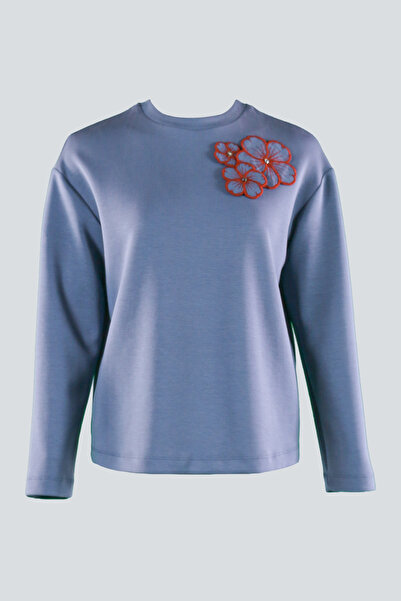 IDYL Flower Applique Detail Sweatshirt
