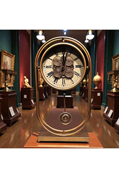 Kuzey Tacı Klasik Mekanik Sarkıtlı Masa Saati – Altın Renk Metal Gövde, Roma ...