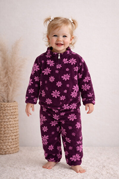 GÜLERBEBECİX بدلة بناتية من ويلسوفت بسحاب ونقشة