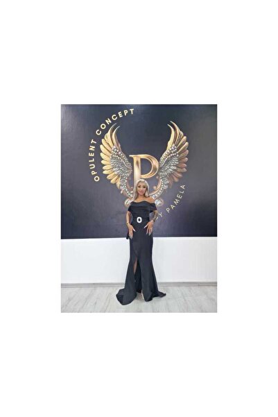 OEM BLACK TAFTA DRESS WITH WAIST BELT - BLACK, 40