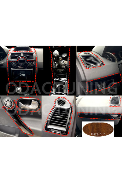 ODAC TUNING Renault megane 2 dashboard trim console covering trim mahogany veneer (walnut wood) mega set