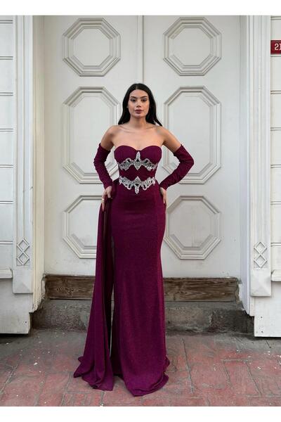 Modafeminen Rochie de seară din țesătură flexibilă Fukuro, cu guler cu agrafe...