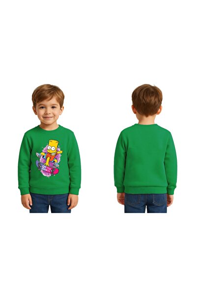 SEDİRLİ Унисекс детска блуза с принт на Симпсън и 3-нишко ребра