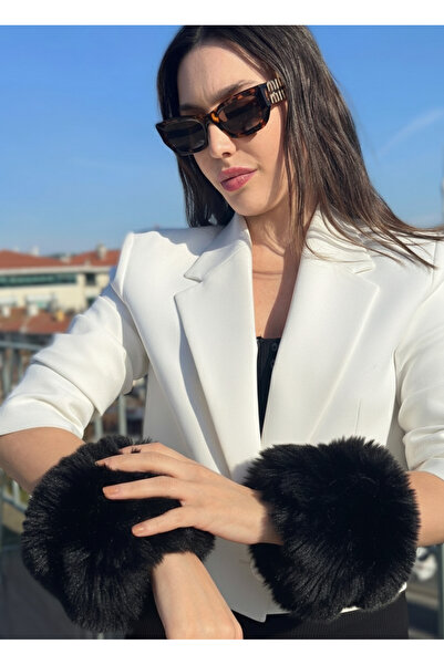Mollycrush Women's Black Fur Sleeve Cuff |   Winter Trend Accessory