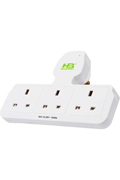 Home قابس كهربائي من هوم بيست، 13 أمبير - أبيض