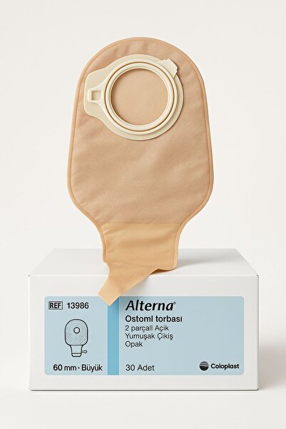 Coloplast Alterna Ostomi Torbası 2 Parçalı Açık Uçlu 60 mm Büyük – Opak Yumuş...