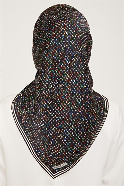 Armine Μεταξωτό Φουλάρι Νοσταλγία - 9013-09 Μαύρο Τουίλ