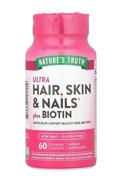 Nature's Truth ألترا للشعر والبشرة والأظافر مع البيوتين، 60 كبسولة مغلفة