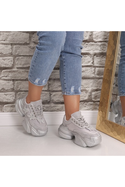 Botinelli Women's Silver Caris textile sneakers, 40