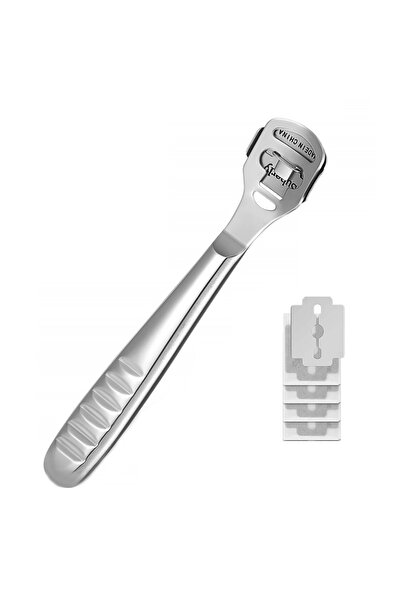SELA Stainless Steel Heel Scraper with 5 Replacement Blades