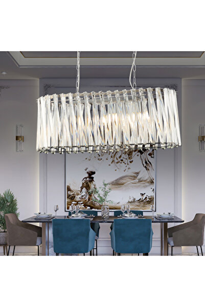 HubRom Κρυστάλλινος πολυέλαιος, SAUCER 3963-80-CHH, 82 × 88 cm, 6 × E14 (40W), Χρώμιο