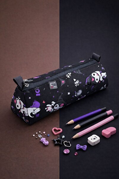 Bambus Kuromi Karakter Geniş Fonksiyonlu Tek Bölmeli Fermuarlı Kalemlik Kalem...