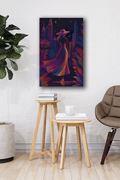 B&G DESIGN Pictură decorativă pe sticlă cu vedere la oraș, strălucitoare, de ...