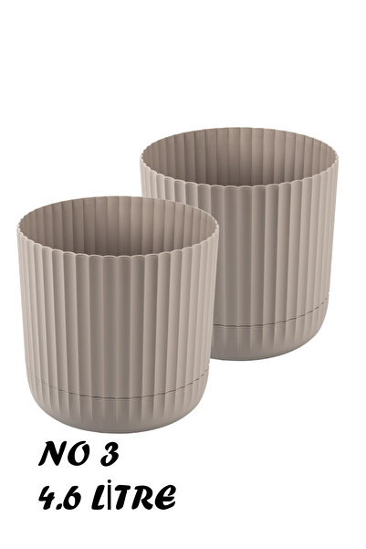 TEMMUZ HOME Zeraf Saksı No:3 – 2 Adet 4,6 Litre Tabaklı Masa ve Sehpa Üzeri S...