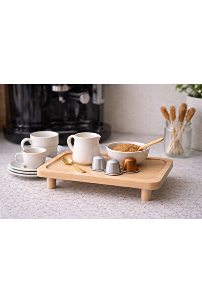 Durina Living Ayaklı Ahşap Sunum Tepsisi – Bambu Servis Tepsisi, Kahvaltı & M...