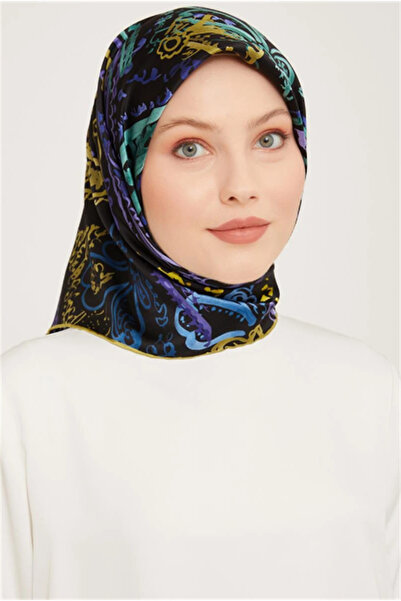 Armine Eșarfă de mătase Nostalgia - 9037-52 Verde ulei violet Twill